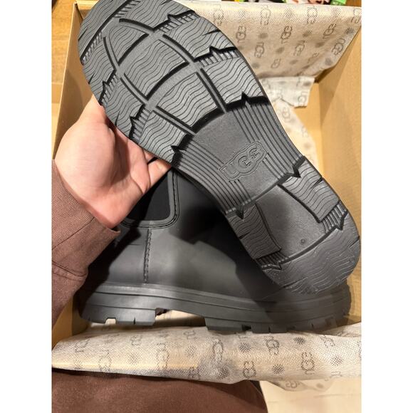 UGG Droplet rubber Chelsea boots Taupe Beige Rain Boots Size - Picture 5 of 6